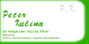 peter kulina business card